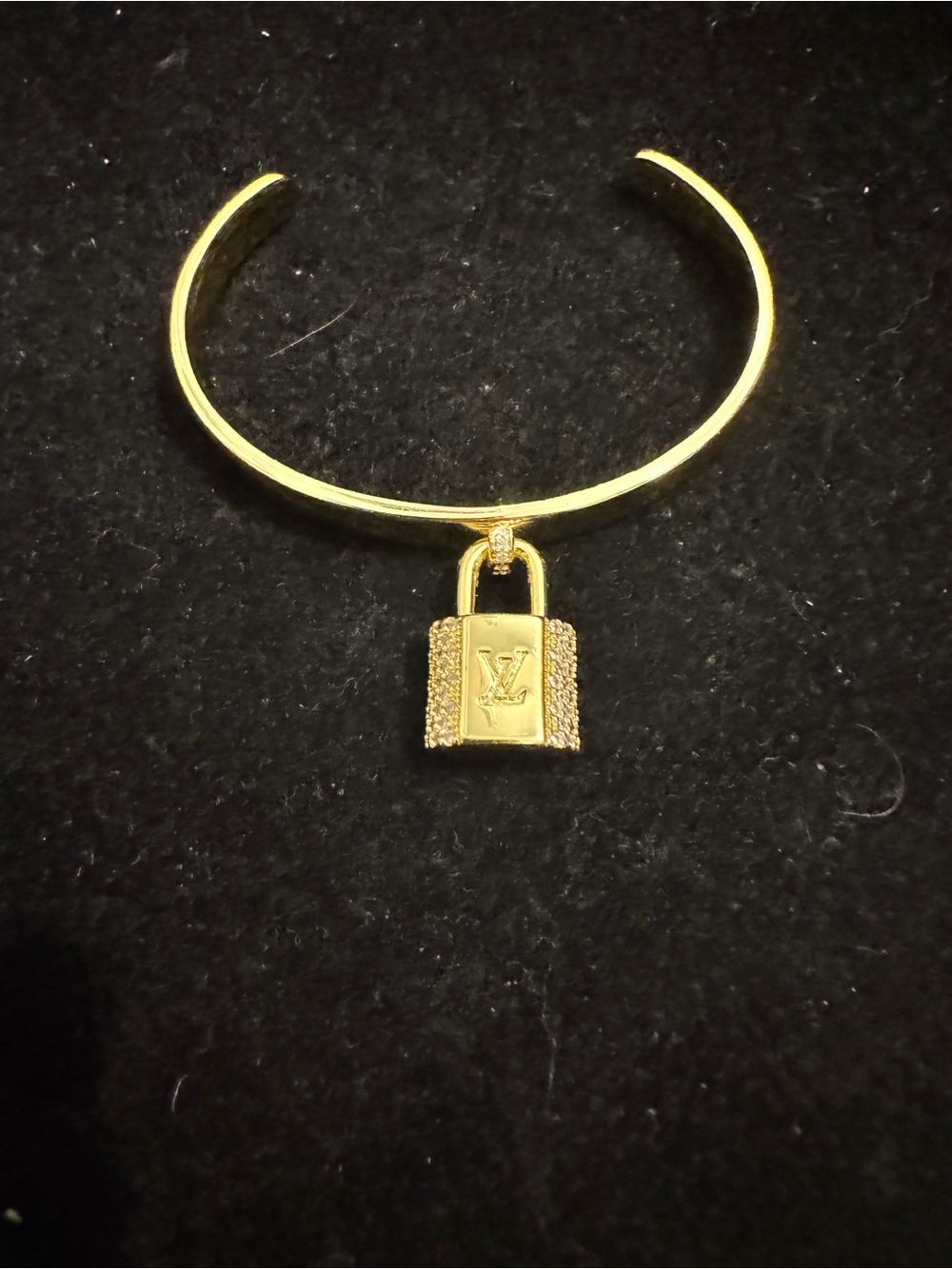Louis Vuitton Gold Padlock Cuff Bracelet - Picture 2 of 4